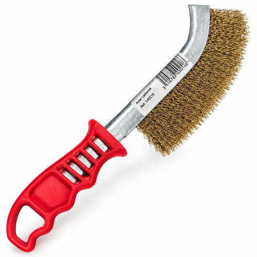 Cepillo metálico con mango rojo – ref. 140216