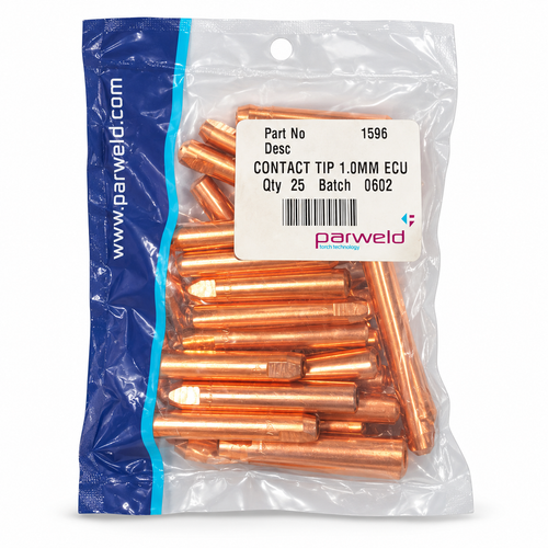 Puntas de contacto Parweld 1596 – 1,0 mm larga – Bolsa 25 uds