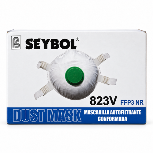 Caja 5 mascarillas FFP3 NR con válvula Seybol 823V – Dust Mask