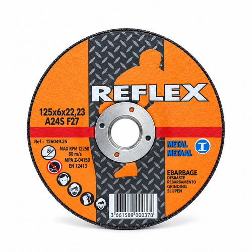 Disco de desbaste Reflex 125 × 6 × 22,23 mm A24S F27 – metal