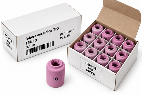 Boquilla cerámica TIG nº 10 13N13 – caja 10 uds – serie 13N