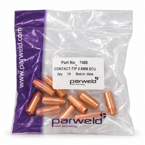 Puntas de contacto Parweld 7488 – 0,8 mm (0,030") corta – Bolsa 10 uds