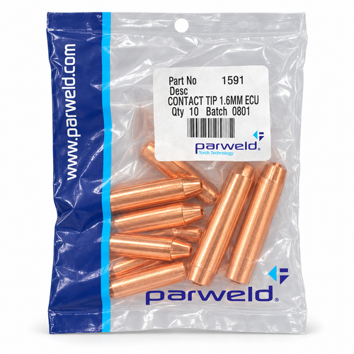 Puntas de contacto Parweld 1591 – 1,6 mm (1/16") larga – Bolsa 10 uds