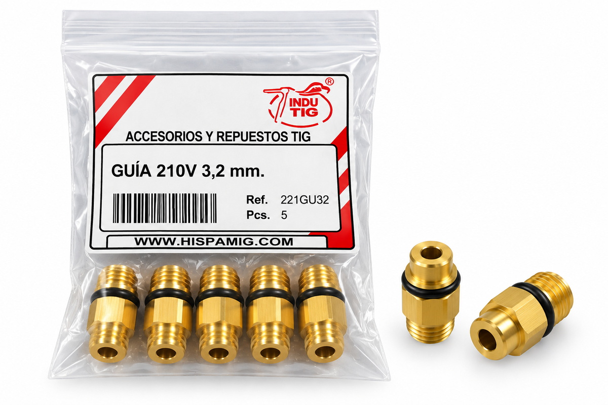 Bolsa de 5 guías TIG serie 210V 3,2 mm ref. 221GU32 INDU TIG
