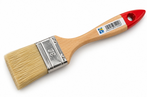 Brocha plana de pintura nº 36 – cerda clara – mango de madera con extremo rojo
