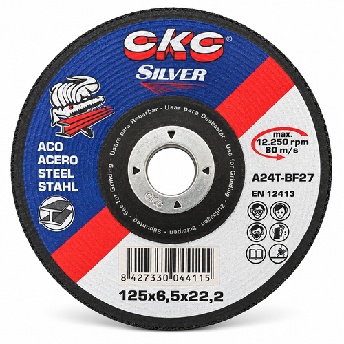 Disco de desbaste CKC Silver 125 × 6,5 × 22,2 mm A24T-BF27 – acero
