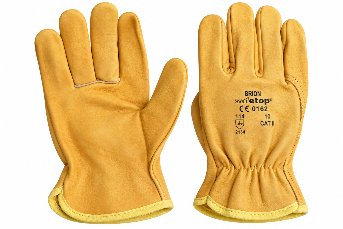 Guantes de piel flor amarillo Safetop BRION talla 10