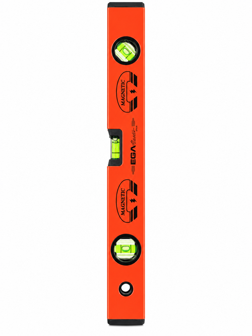 Nivel de burbuja magnético EGA Master – aluminio naranja – 3 burbujas