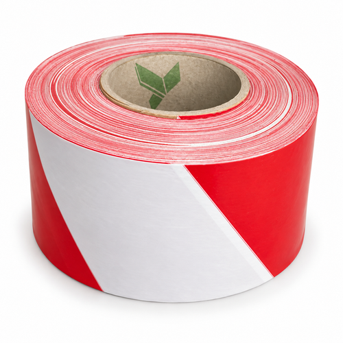 Cinta de balizar roja y blanca 70 mm × 200 m – señalización de obra