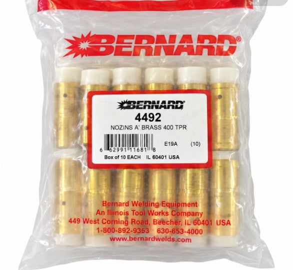 Tobera de latón Bernard 4492 400 A cónica, bolsa de 10 unidades